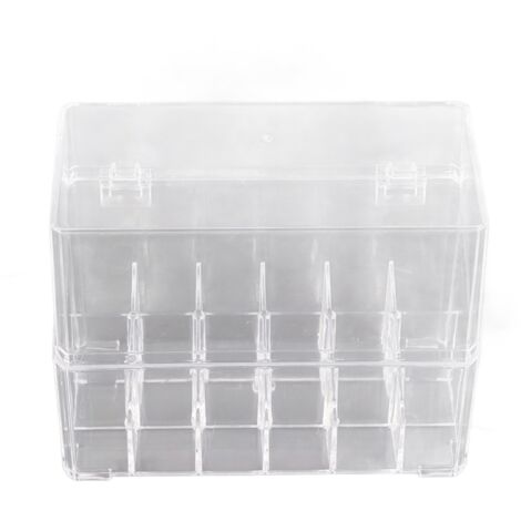 Étagère à Rouge à Lèvres en Acrylique 18 Cases - Organisateur de Maquillage pour Baumes et Cosmétiques