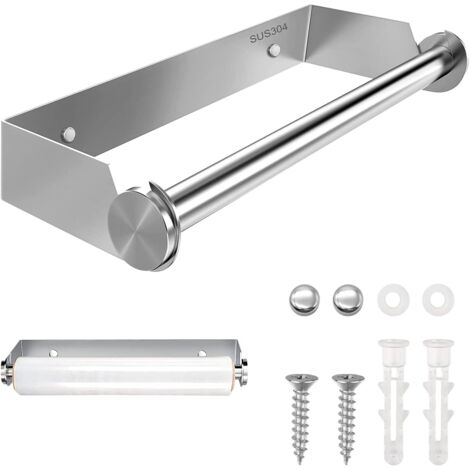 Étagère à roulettes de cuisine, sans perçage, fixation murale, acier inoxydable argenté, 28 cm