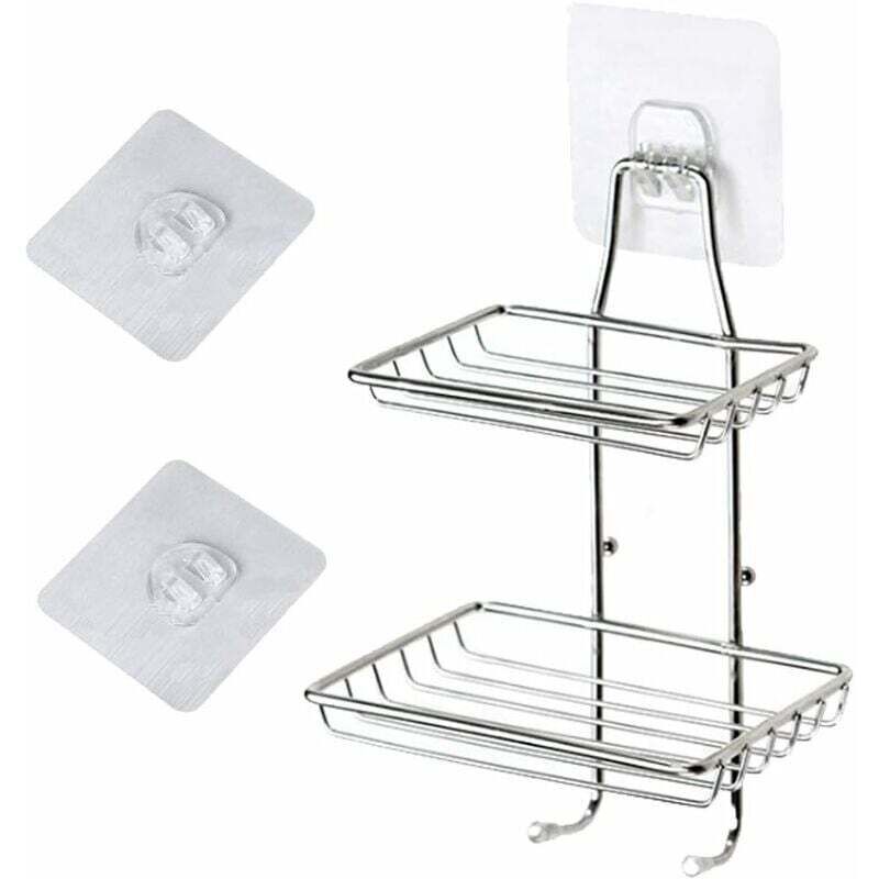 Étagère à Savon de Salle de Bain, étagère à Savon Murale en Acier Inoxydable, Porte Savon avec Crochet pour Cuisine de Salle de Bain, Savon, Boule de