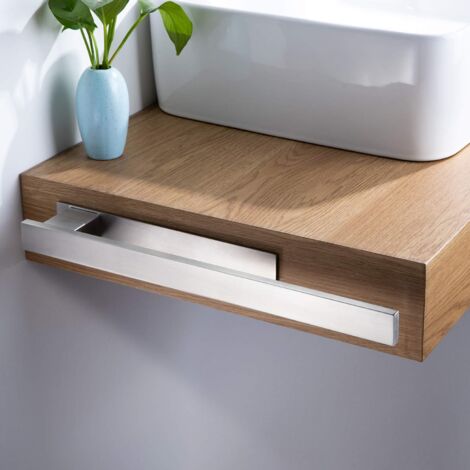 Étagère à serviettes de salle de bain en métal, accessoires de salle de bain, organisateur d'armoire de vanité, porte-serviettes en tissu sans perceuse