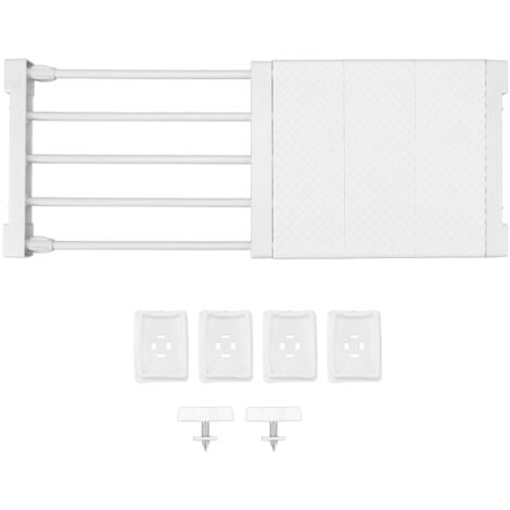 Etagère à tension adjustable 24cm white PP et tube steel 38-55cm pour wardrobe cabinet