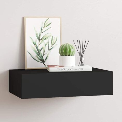 Étagère à tiroir murale  Étagère suspendue  Etagères Flottantes Noir 40x23,5x10 cm MDF VSGS435273