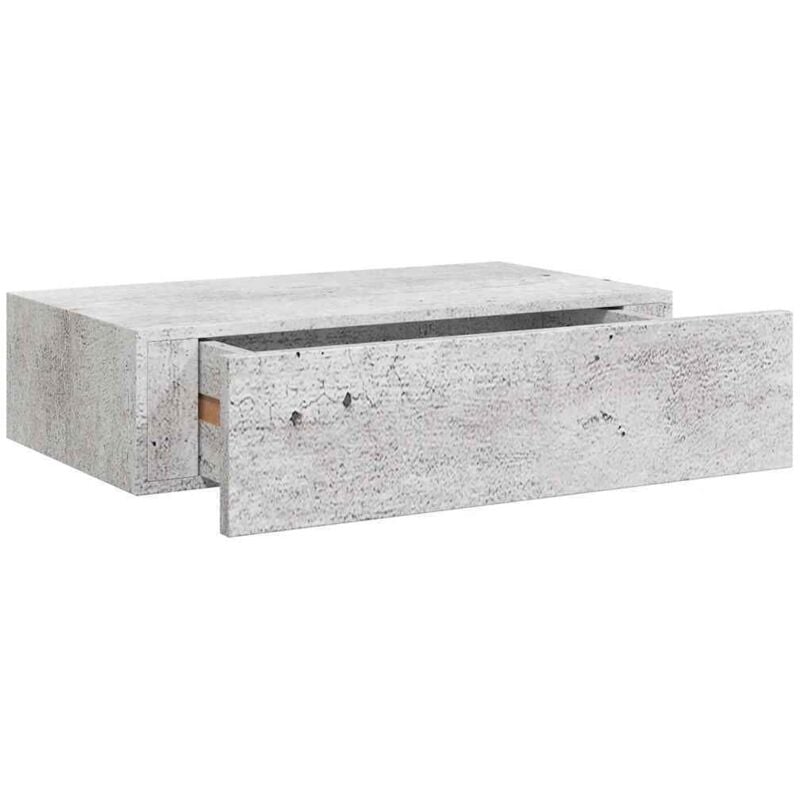Vidaxl - tagère à tiroir murale Gris béton 40x23,5x10 cm mdf