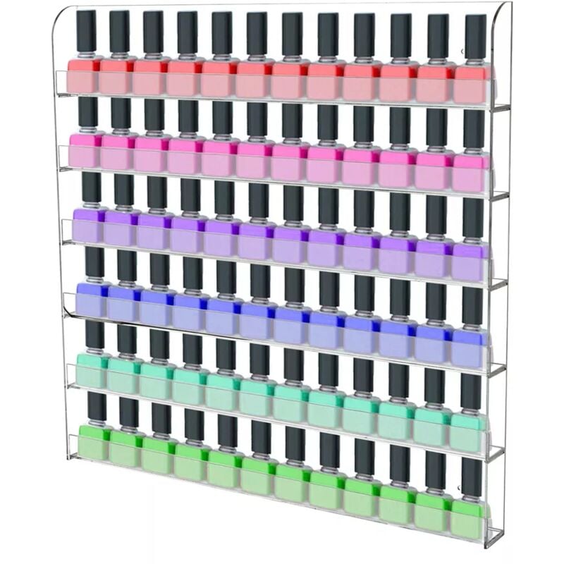 Senderpick - tagère à vernis à ongles murale Montage mural Organisateur de vernis à ongles transparent 6 couches