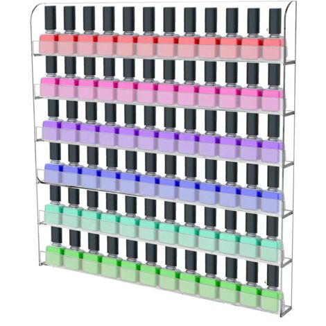 Étagère à vernis à ongles murale Montage mural Organisateur de vernis à ongles transparent 6 couches