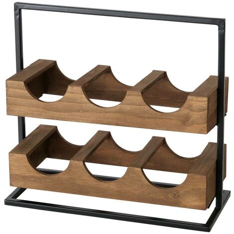 BOLTZE GRUPPE Étagère à vin en bois KARIM, pour 6 bouteilles