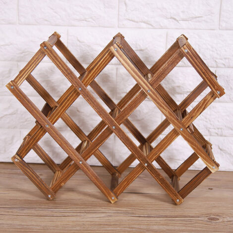 Étagère à Vin en Bois Pliable - Rangement et Présentation pour 10 Bouteilles