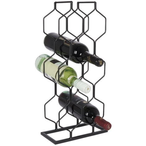Étagère à vin en métal noir pour 8 bouteilles, étagère à alcool 48 cm
