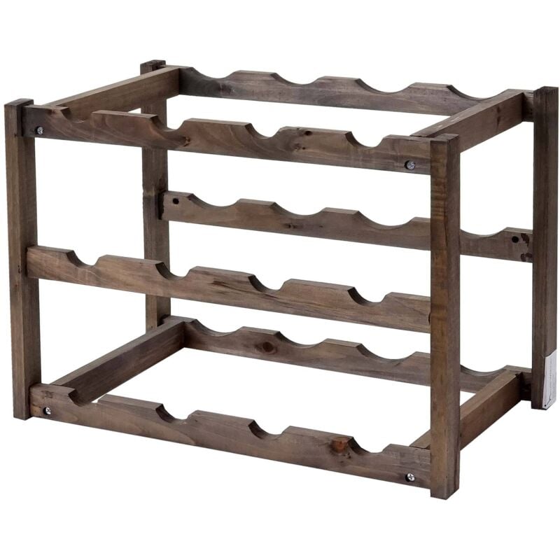 HHG - tagère à vin 578, porte-bouteilles, sapin, 3 fonds, 1 pièce