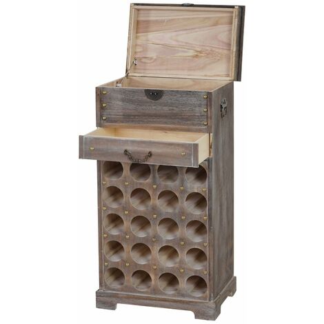 Etagère à vin pour 20 bouteilles marron vieilli 94x48x31cm ETA04028