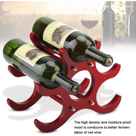 Étagère à vin rouge en bois pour 6 bouteilles, support de rangement