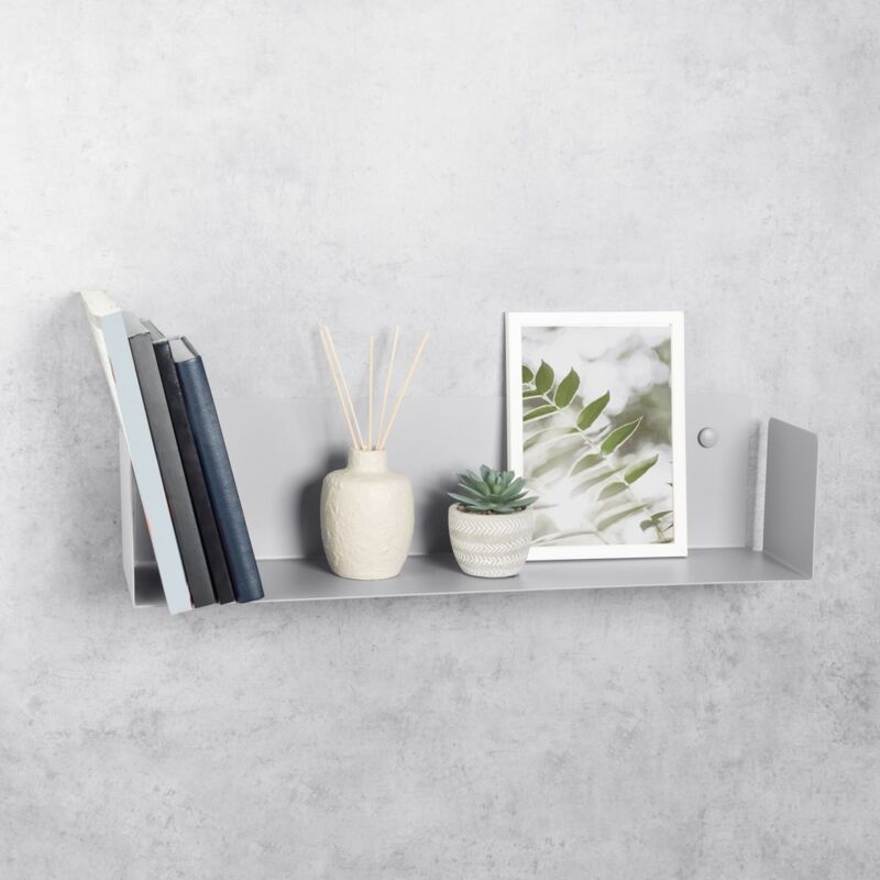 Tagère pour Maison et Bureau, Acier Inoxydable, Gris, tbook l, (60 cm) - Daske