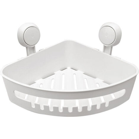 Étagère Angle à Ventouse Douche sans Perçage & Réutilisable Serviteur Douche à Ventouse de Coin Simple d'Installation Charge 10KG Rangement