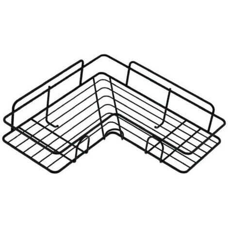 Étagère Angle Douche Sans Percage, Etagere Salle de Bain, Porte Savon Douche Inox Pour Salle de Bain, Cuisine Rangement (Noir)une pièce，