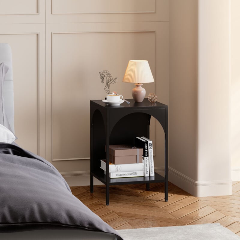 [en.casa] - tagère autoportante Akaa acier 52 x 35 x 35 cm noir