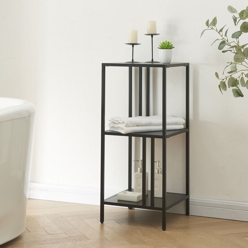 [en.casa] - tagère autoportante Kumlinge acier 80 x 35 x 35 cm noir