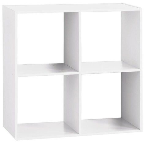 Étagère De Rangement 4 Cases Alsapan - Hauteur 122 Cm, En Panneaux De Particules, à Monter Soi-même