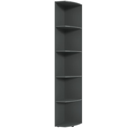 Etagère avec 5 tablettes coloris graphite - longueur 30 x hauteur 185 x profondeur 38 cm