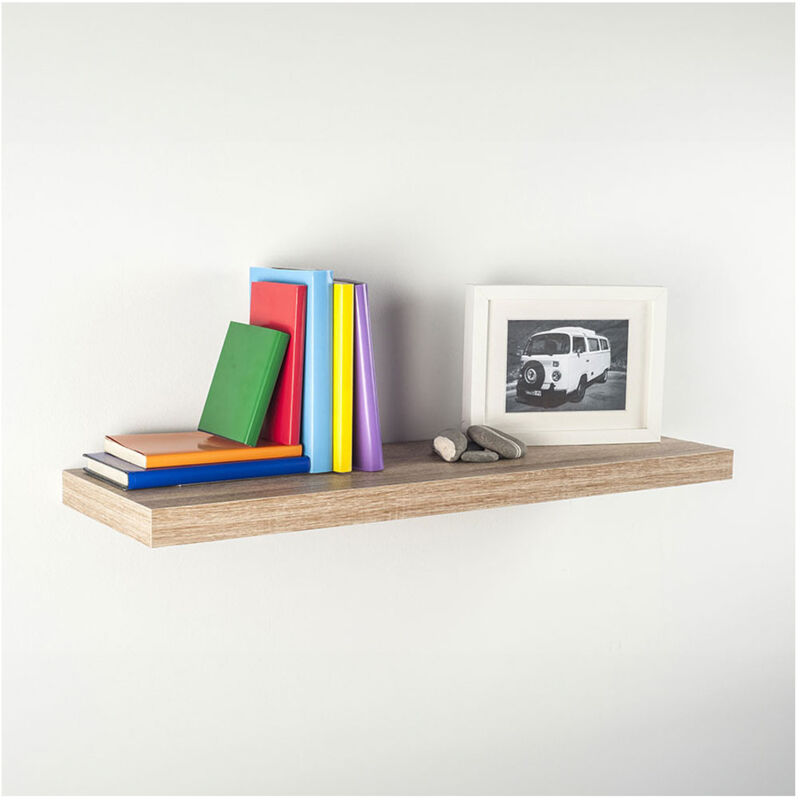 Etagère à fixation invisible 80x25cm chêne blanc 047692 Home Decor