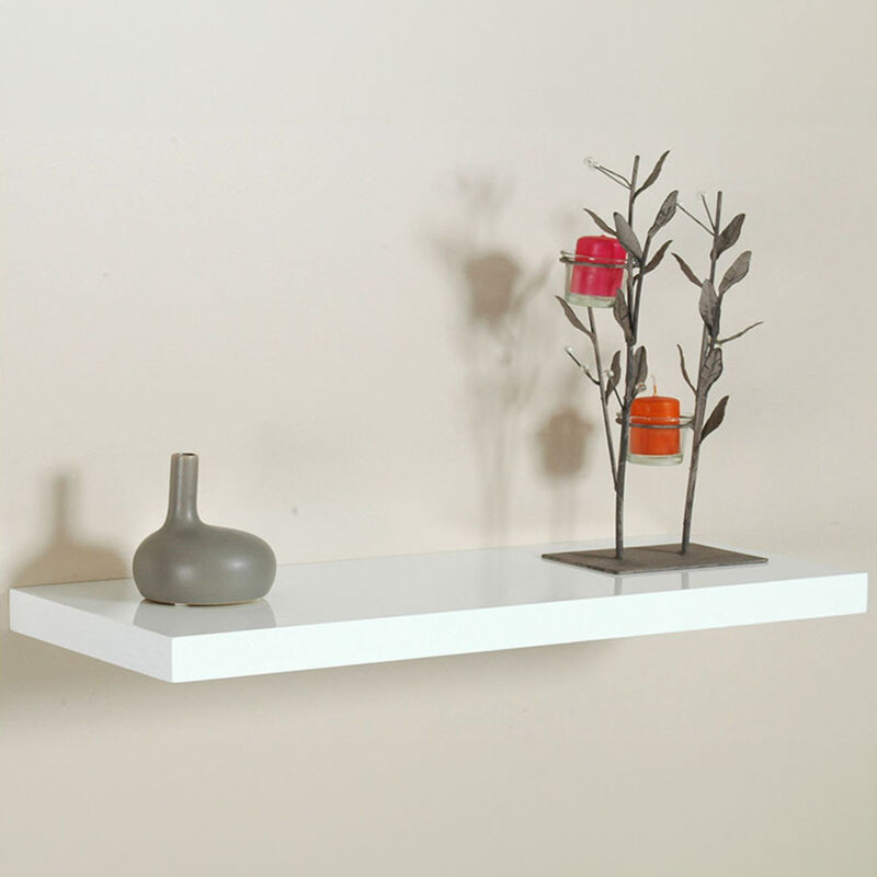 Fepre - tagère avec fixation invisible 80x25 blanc - Bois - 80 x 25 x 4 cm