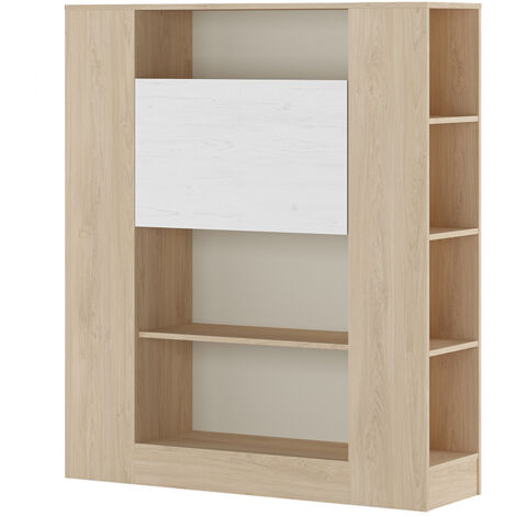 Etagère avec fonction bureau coloris puccini, pin anderson - Longueur 119,6 x profondeur 34,50 x hauteur 140 cm