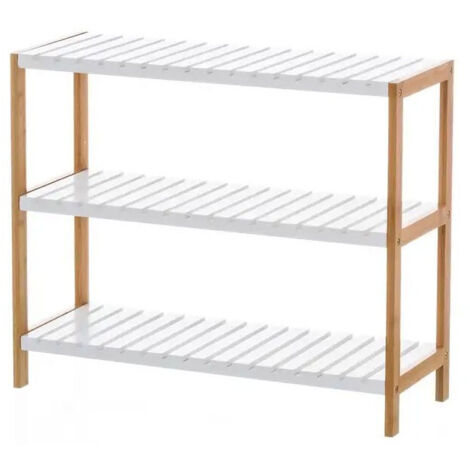 Étagère Bambou et Bois Étroite 3 Niveaux