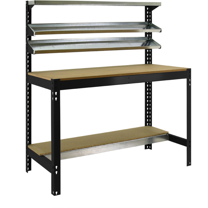 Etagère basse banc de travail simonwork BT1 900 antracite/bois - 1445x910x610 400Kg Simonrack