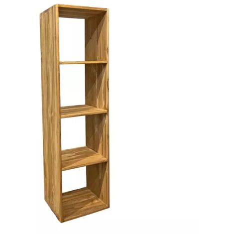 Étagère bibliothèque 141 cm colonne en teck 4 étages – EVELYN