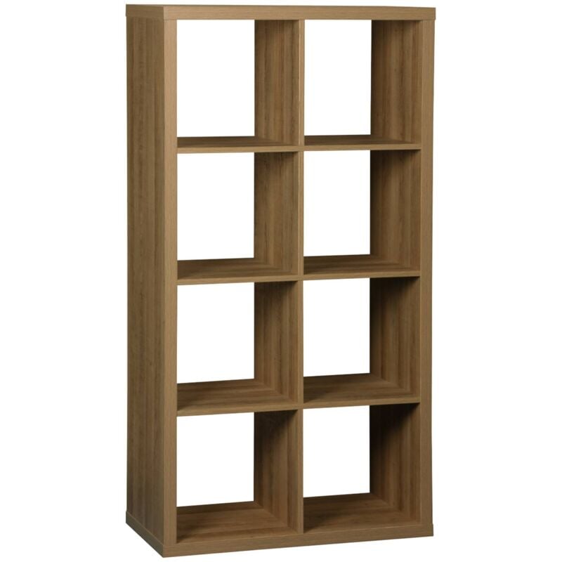 Sweeek - Etagère bibliothèque 4 niveaux 8 compartiments. effet bois de manguier. l 76 x p 39 x h 146cm