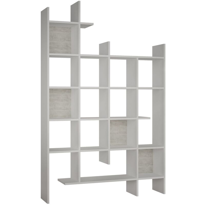 Cotecosy – Étagère bibliothèque Kikra 122cm – Largeur 25,5cm – Hauteur 188cm – Panneaux mélaminés 100% recyclés – Fixation murale élégante Cotecosy – Étagère bibliothèque Kikra 122cm – Largeur 25,5cm – Hauteur 188cm – Panneaux mélaminés 100% recyclés – Fixation murale élégante