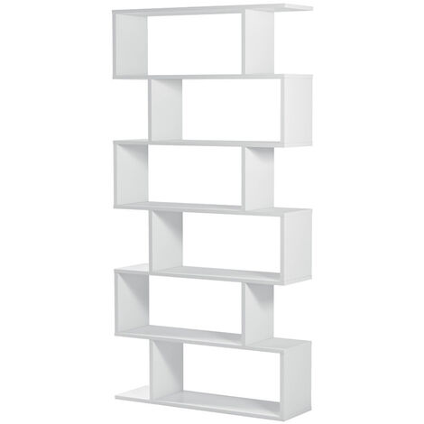Etagère bibliothèque en panneau de particules mélaminé coloris blanc mat - Hauteur 192 x Longueur 80 cm x Profondeur 24 cm - PEGANE-