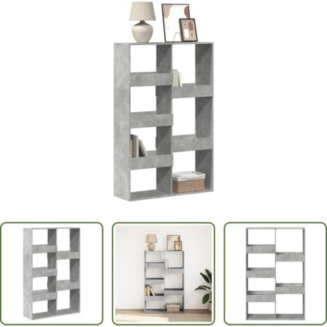 Étagère -  Bibliothèque gris béton 100x33x155,5 cm bois d'ingénierie