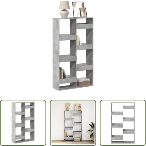 Étagère -  Bibliothèque gris béton 100x33x175 cm bois d'ingénierie