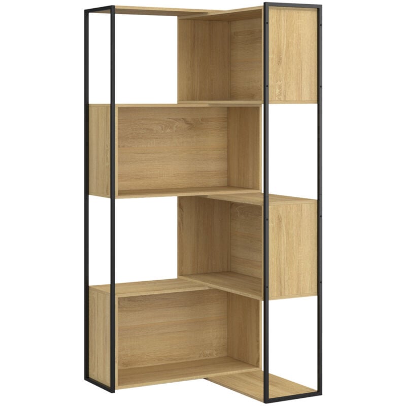 Etagère bibliothèque modulable detroit séparateur d'angle extensible design industriel 170 cm
