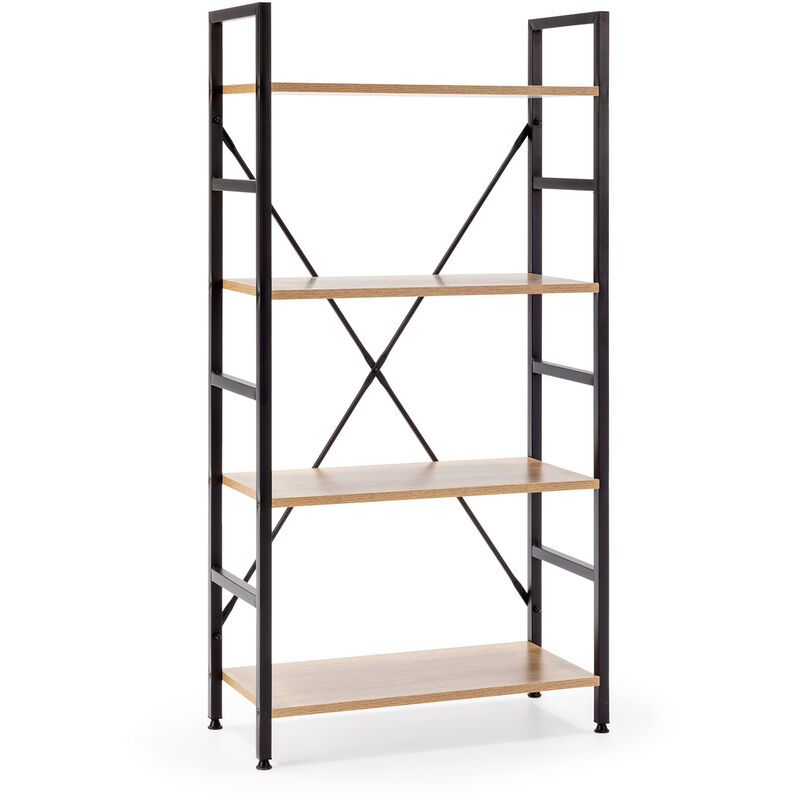 Vs Venta-stock - tagère bibliothèque Virginia bois 4 Étagères, pour salle à manger