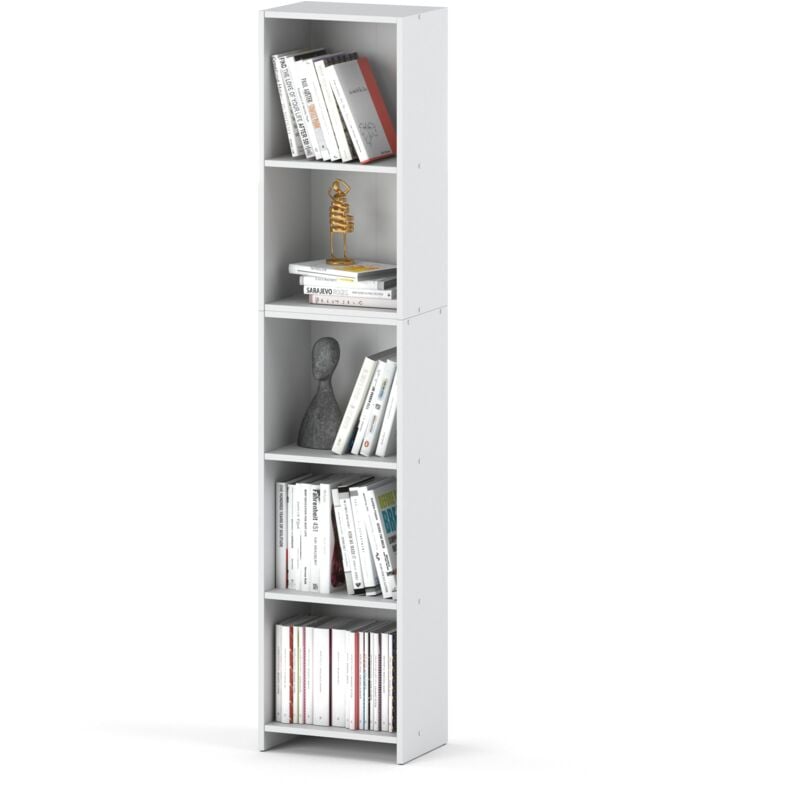 Étagère blanche de bureau 40CM 5 étagères Polonais debout pour le salon de jouets