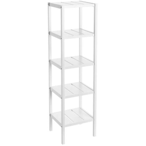 Étagère Bois Blanc MDF 5 Plateaux