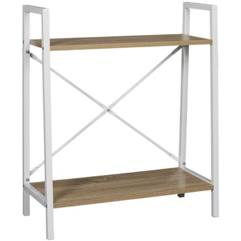 Etagere Bois Et Metal Blanc 70x60x27cm
