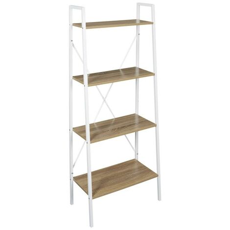 Étagère bois et métal blanc