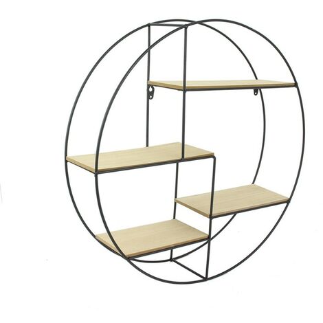 Étagère bois et métal ronde