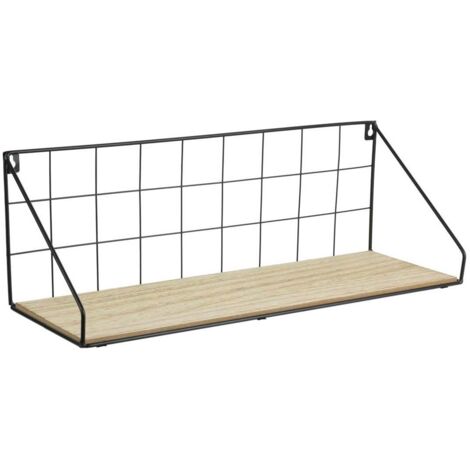 Etagere Bois Metal Rectangle 15x45x15cm