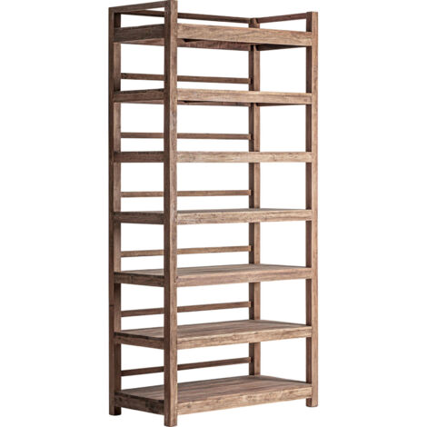 Étagère bois récupéré style rustique finition marron marbré - Marron bois marbré naturel