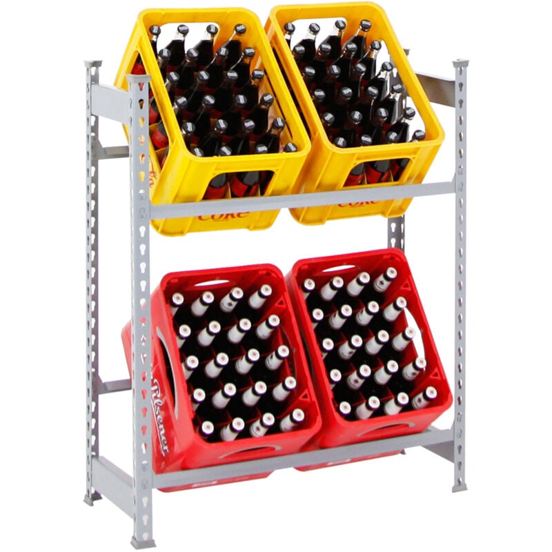 Étagère caisses à boissons CAMEL HxLxP 100x80x30cm Capacité de charge 100kg Gris Porte-caisses, support bouteilles, rack à boissons - Grau