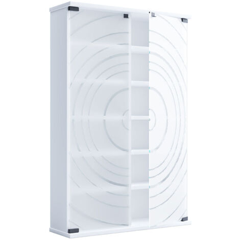 Etagère CD/DVD média Tilano H. 92 x L. 60 x P. 18 cm Blanc