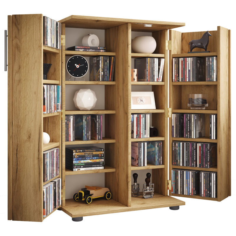VCM - Etagère cd/dvd média Engalo h. 93 x l. 60 x p. 31 cm Jardin d'étanchéité
