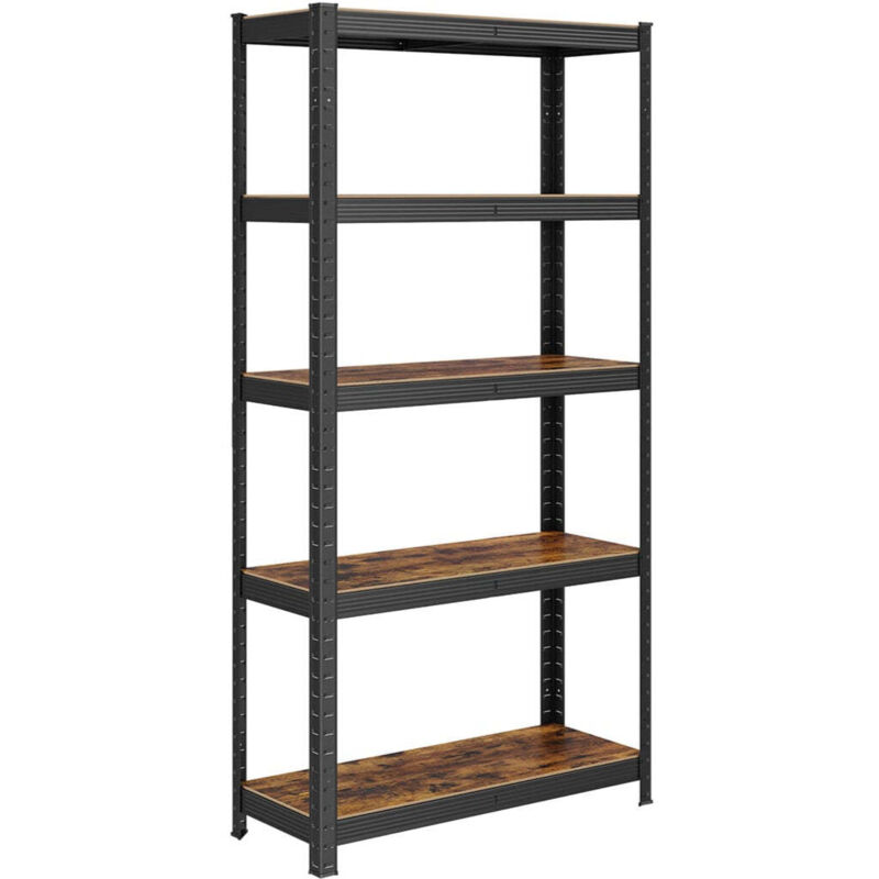 Étagère charge lourde à 5 niveaux 150 x 75 x 30 cm charge totale 650 kg (130 kg/niveau) étagère de style industriel planches réglables pour salon
