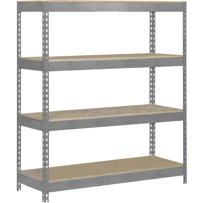 Tagère métallique Simon Rack sans vis bleu/orange/bois 4 étagères 2000x1200x450 mm Fabriquée en Espagne