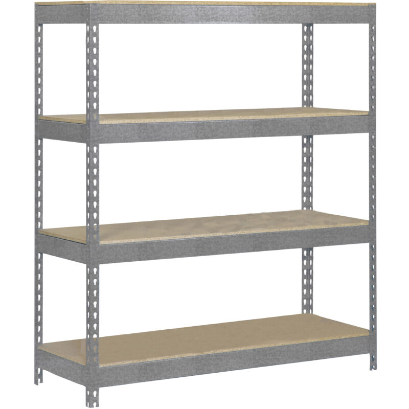 Étagère métallique Simon Rack sans vis galvanisée/couleur bois 4 étagères 2000x1200x450 mm Fabriquée en Espagne