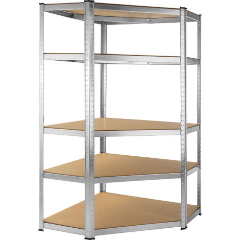 Etagère charge lourde d'angle - étagère de garage, meuble de rangement, meuble d´atelier - marron