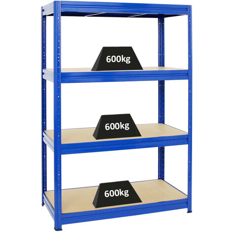 PROREGAL - PREISWERTE QUALITÄT 180x160x60cm 600kg par niveau Noir Étagère robuste de Garage, Atelier, Cave, sous-sol, Stockage, Rangement, Rayonnage